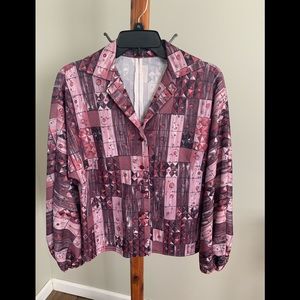 Retro 70s handmade polyester blouse